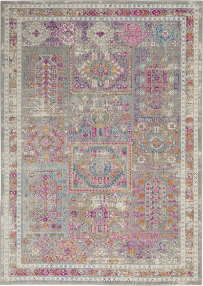 5' X 7' Gray And Ivory Abstract Distressed Area Rug