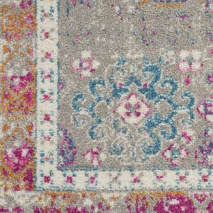 5' X 7' Gray And Ivory Abstract Distressed Area Rug