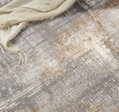 5' X 7' Blue And Ivory Southwestern Distressed Area Rug