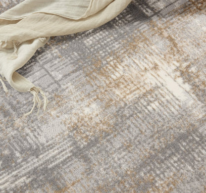 5' X 7' Blue And Ivory Southwestern Distressed Area Rug
