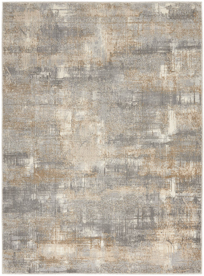 5' X 7' Blue And Ivory Southwestern Distressed Area Rug