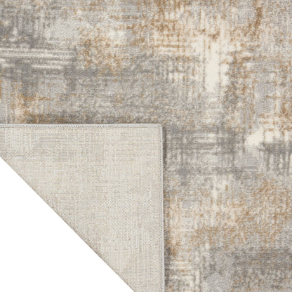 5' X 7' Blue And Ivory Southwestern Distressed Area Rug
