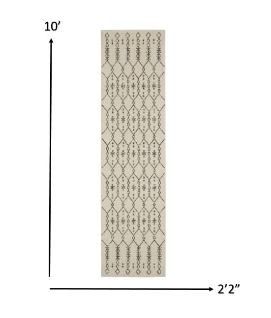 4' X 6' Gray Geometric Power Loom Area Rug