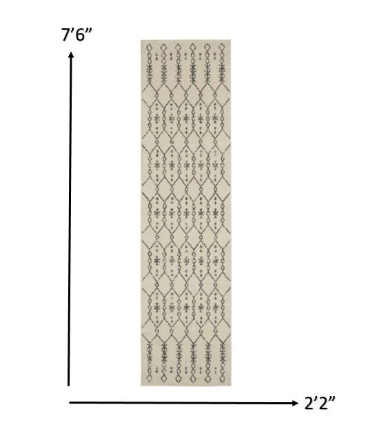 4' X 6' Gray Geometric Power Loom Area Rug