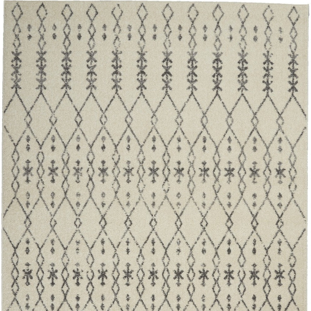 4' X 6' Gray Geometric Power Loom Area Rug