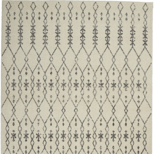 8' X 10' Gray Geometric Power Loom Area Rug