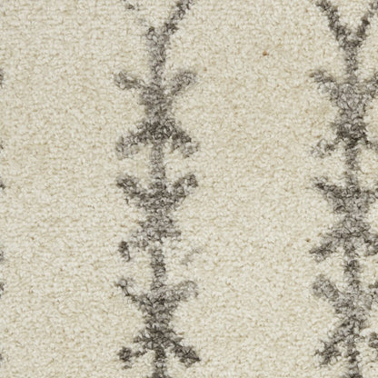 8' X 10' Gray And Ivory Geometric Distressed Area Rug