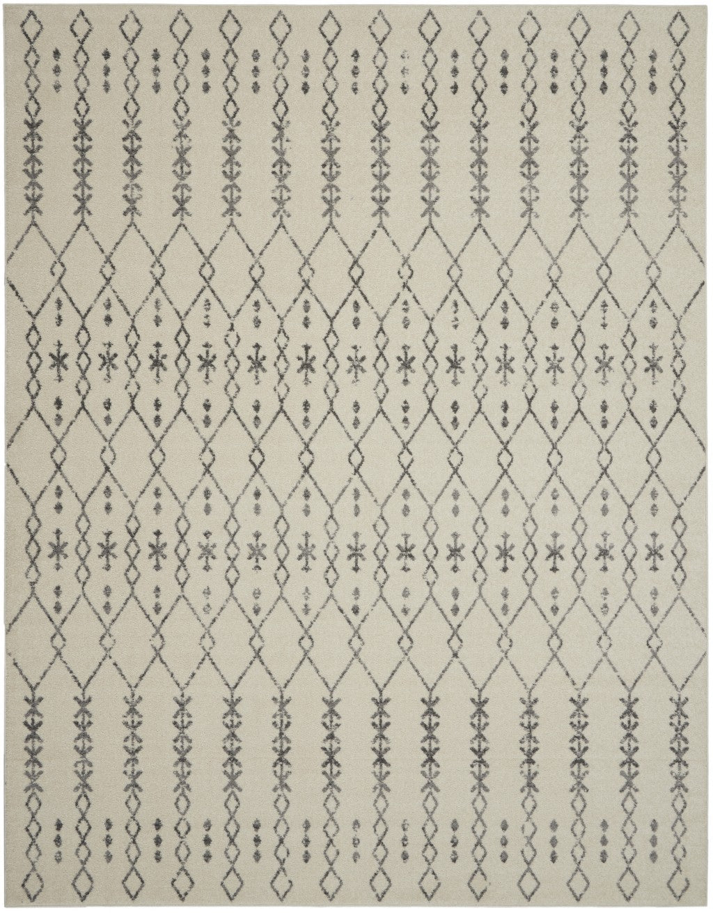 4' X 6' Gray Geometric Power Loom Area Rug