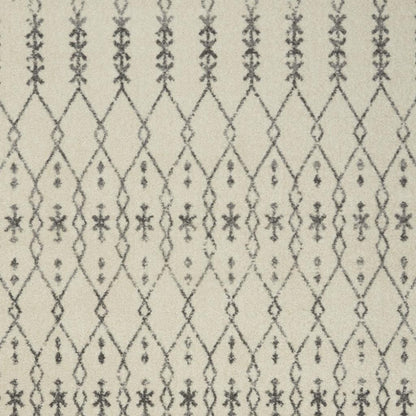 8' X 10' Gray And Ivory Geometric Distressed Area Rug