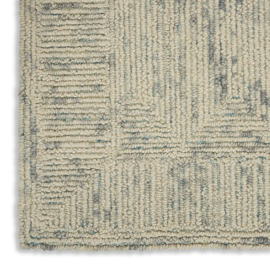 5' X 7' Gray And Ivory Geometric Distressed Area Rug