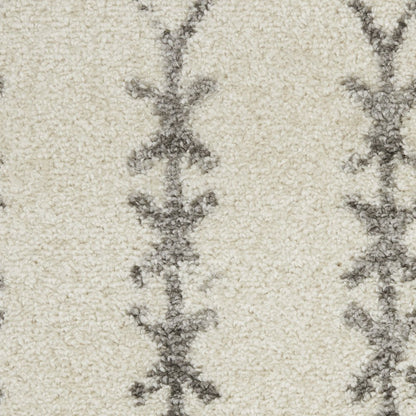 8' X 10' Gray And Ivory Geometric Distressed Area Rug