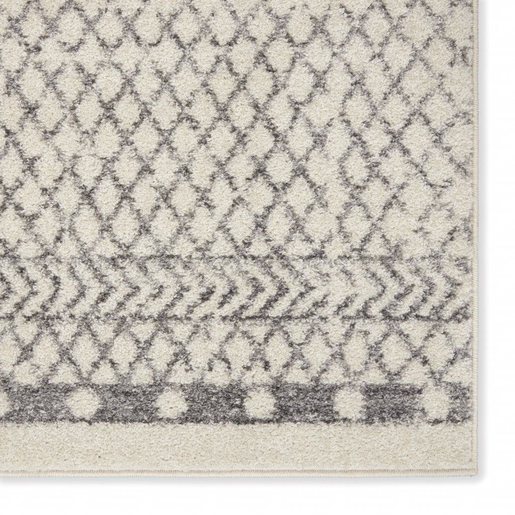 2' X 3' Gray Geometric Power Loom Area Rug