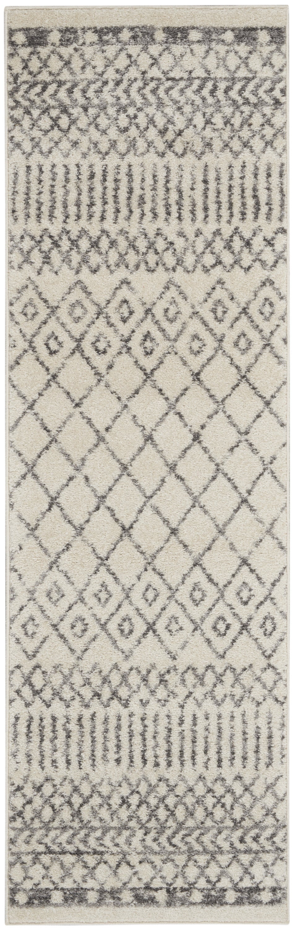 2' X 3' Gray Geometric Power Loom Area Rug