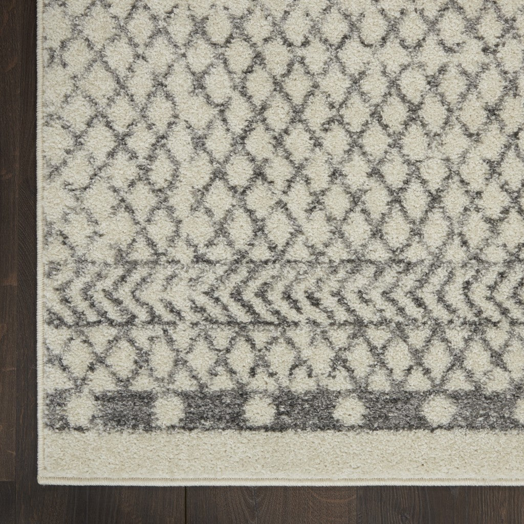 2' X 3' Gray Geometric Power Loom Area Rug