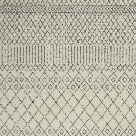 5' X 7' Gray Geometric Power Loom Area Rug