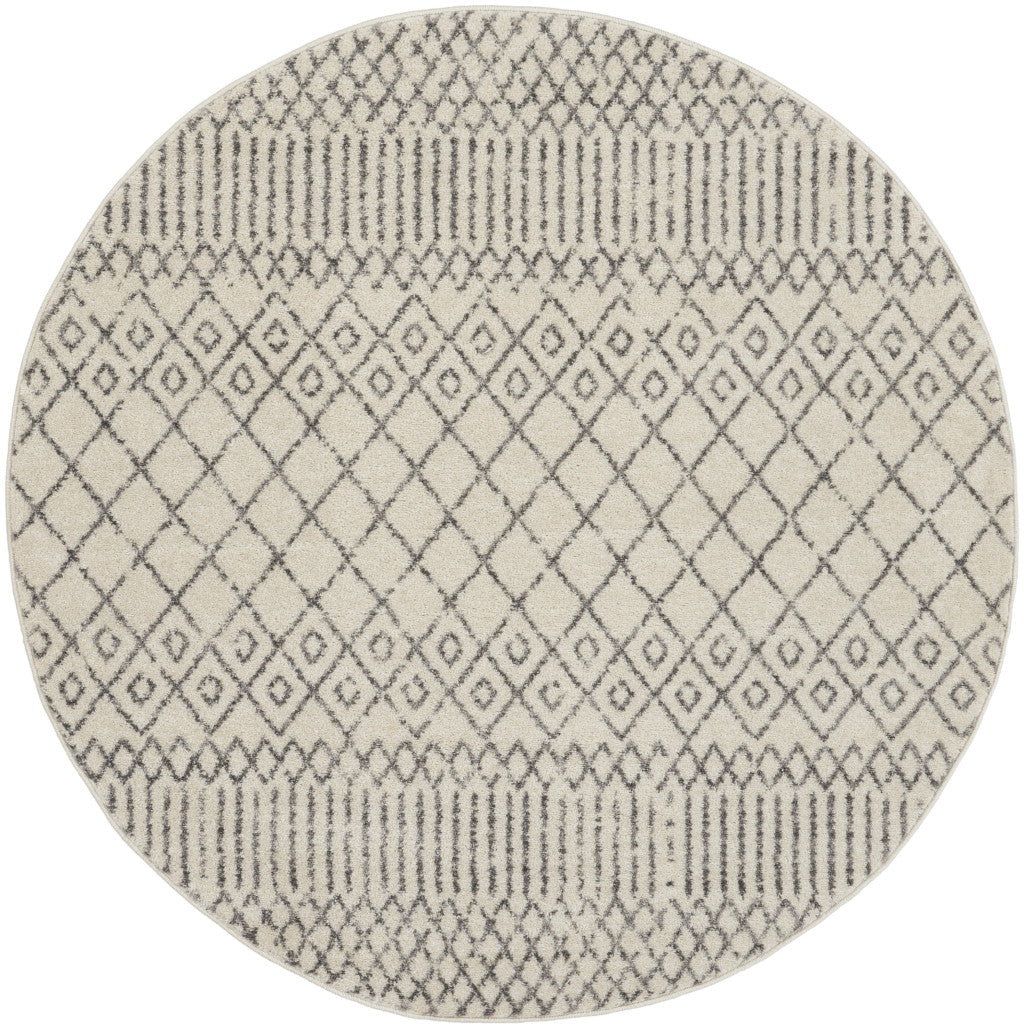 2' X 3' Gray Geometric Power Loom Area Rug