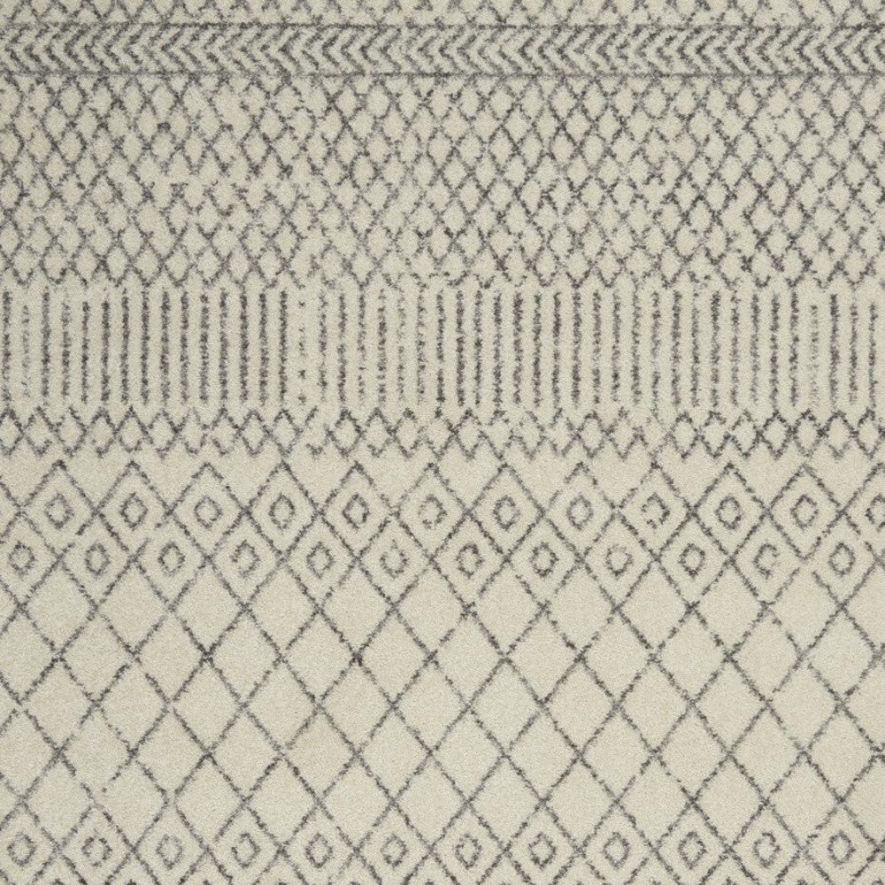 2' X 3' Gray Geometric Power Loom Area Rug