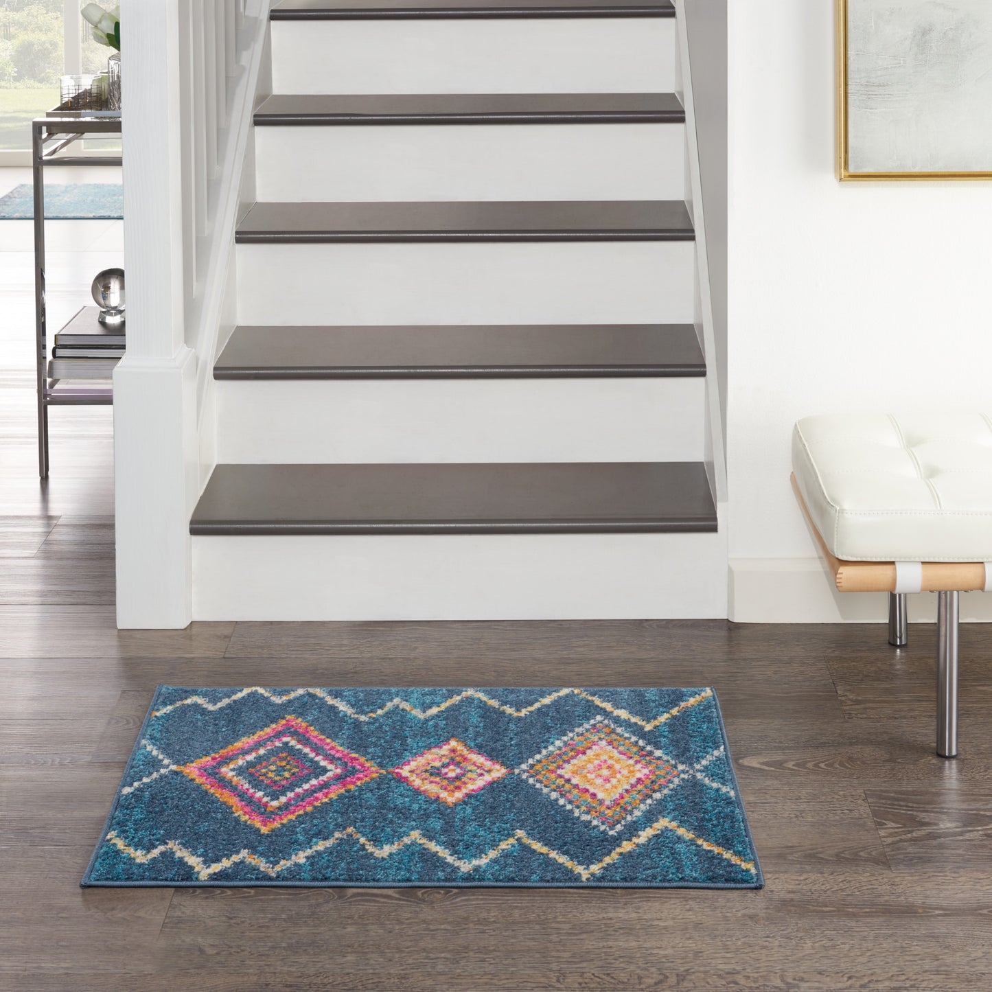 2' X 3' Navy Blue Southwestern Berber Area Rug