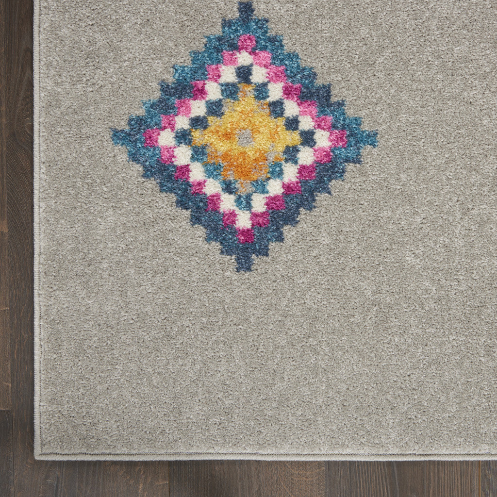 5' X 7' Gray Geometric Berber Area Rug