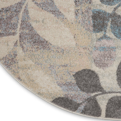 5' X 7' Gray Blue And Orange Tribal Area Rug