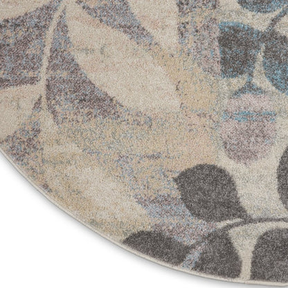 5' X 7' Gray Blue And Orange Tribal Area Rug