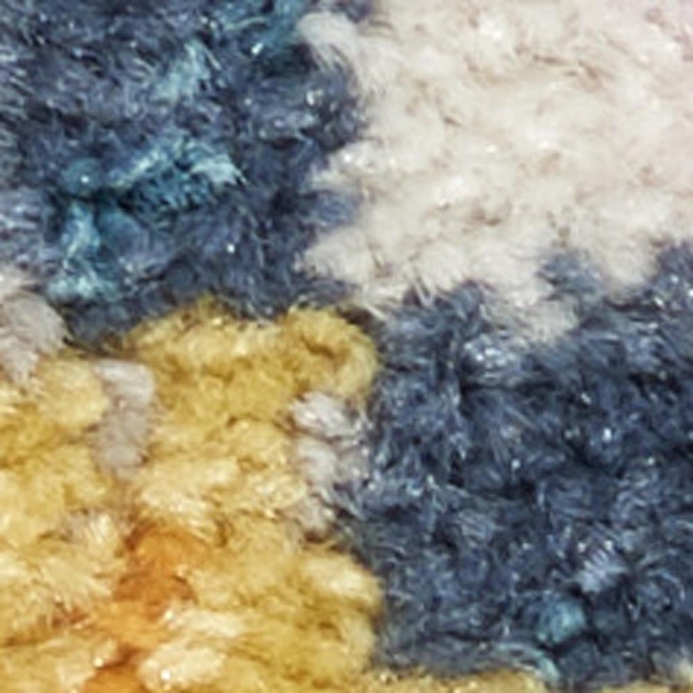 5' X 7' Gray Blue And Orange Tribal Area Rug