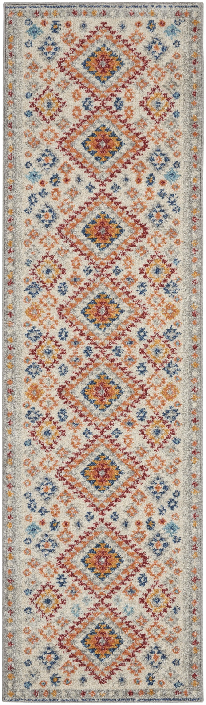 5' X 7' Gray And Ivory Geometric Dhurrie Area Rug