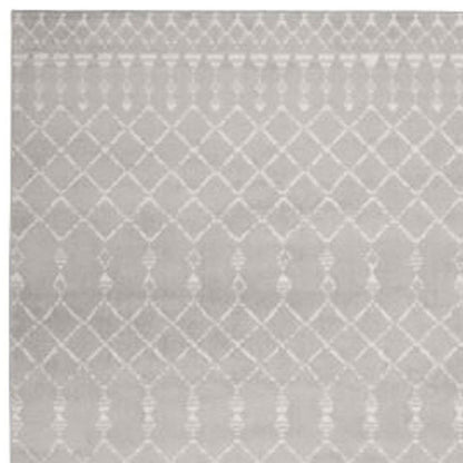 4' X 6' Ivory And Blue Geometric Area Rug