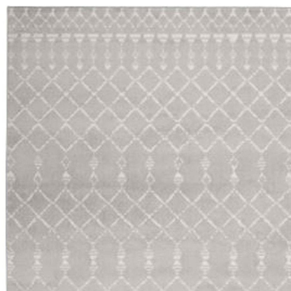 6' X 9' Ivory And Blue Geometric Area Rug