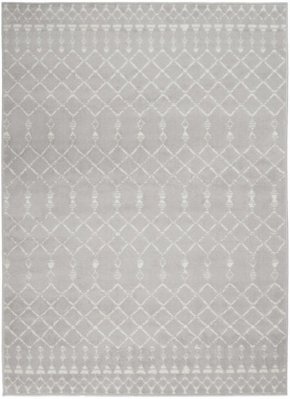 5' X 7' Ivory And Blue Geometric Area Rug