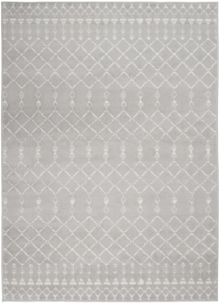 5' X 7' Gray And Ivory Geometric Area Rug
