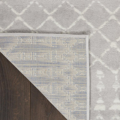 6' X 9' Ivory And Blue Geometric Area Rug