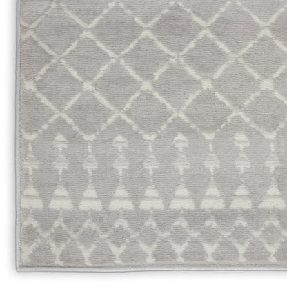 5' X 7' Ivory And Blue Geometric Area Rug