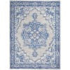 6' X 9' Blue Gray Floral Dhurrie Area Rug