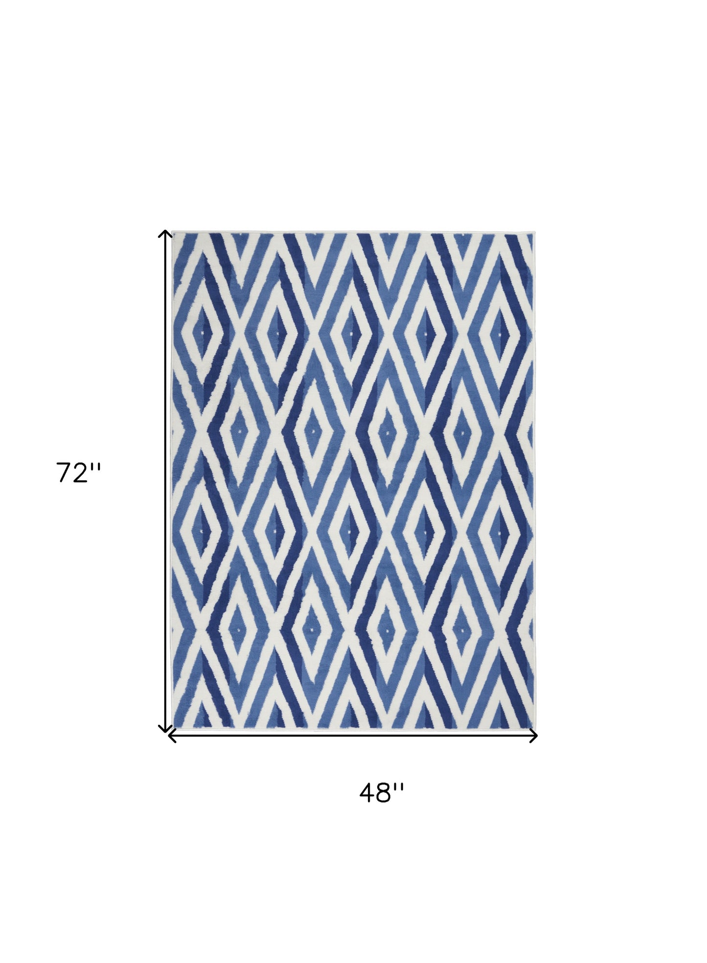 5' X 7' Ivory And Blue Geometric Area Rug