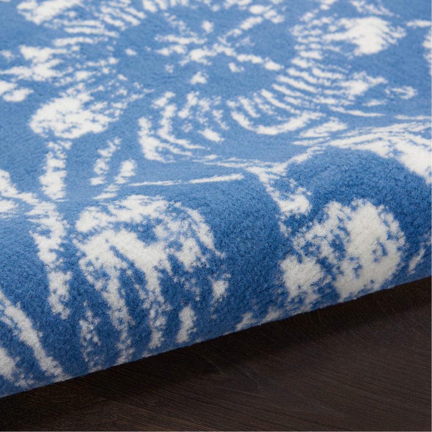 5' X 7' Blue Floral Dhurrie Area Rug