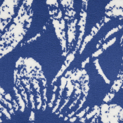 4' X 6' Navy Blue And Ivory Floral Distressed Area Rug