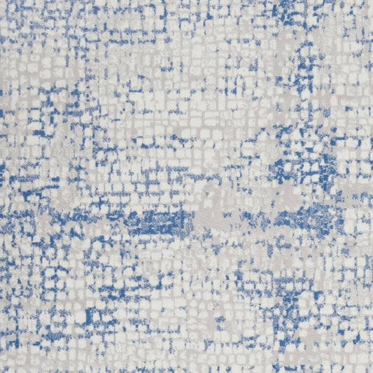 6' X 9' Blue And Gray Geometric Area Rug