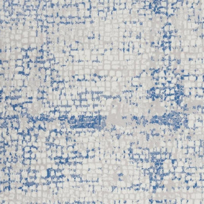 6' X 9' Blue And Gray Geometric Area Rug