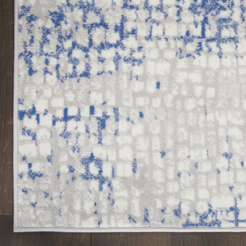4' X 6' Blue And Gray Geometric Area Rug