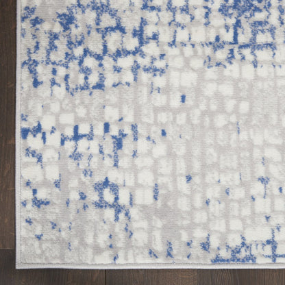 4' X 6' Blue And Gray Geometric Area Rug