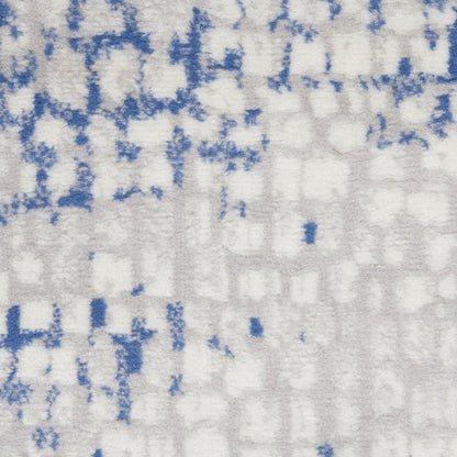 6' X 9' Blue And Gray Geometric Area Rug