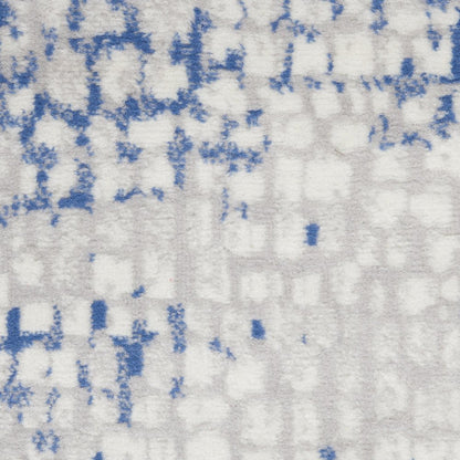 4' X 6' Blue And Gray Geometric Area Rug
