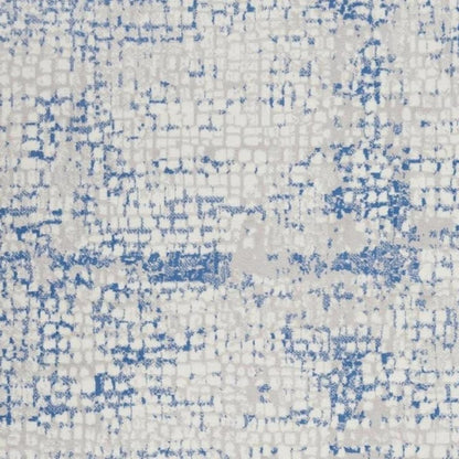 6' X 9' Blue And Gray Geometric Area Rug