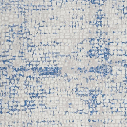 6' X 9' Blue And Gray Geometric Area Rug