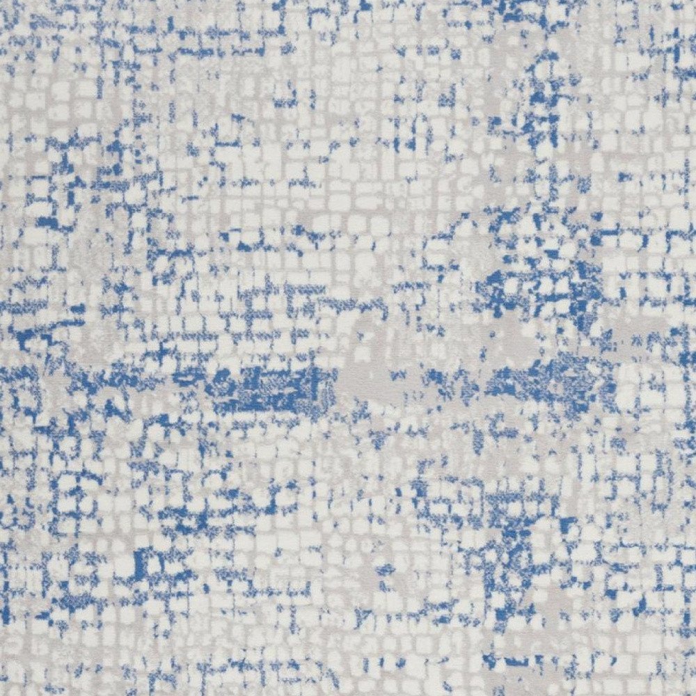 6' X 9' Blue And Gray Geometric Area Rug