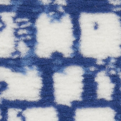 5' X 7' Ivory And Blue Geometric Area Rug