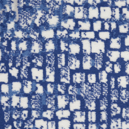 5' X 7' Ivory And Blue Geometric Area Rug