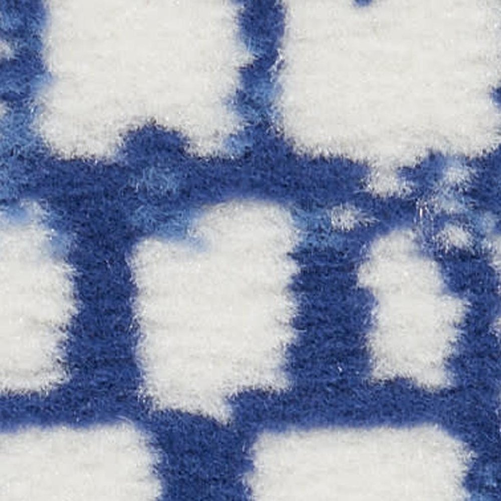 5' X 7' Ivory And Blue Geometric Area Rug