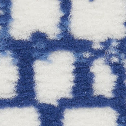 5' X 7' Ivory And Blue Geometric Area Rug